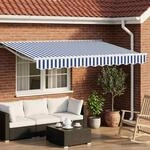 vidaXL Elektrische ausziehbare Markise Blau und Wei&szlig; 2,5 x 2 m