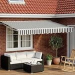 vidaXL Manueller Markisenrahmen mit LEDs Anthrazit und Wei&szlig; 2,5 x 2 m