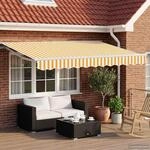 vidaXL Manueller Markisenrahmen mit LEDs Gelb und Wei&szlig; 2,5 x 2 m