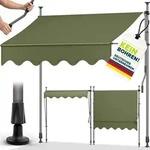 tillvex Balkonmarkise 250 cm Armeegr&uuml;n Gelenkarm Markise Klemmmarkise...