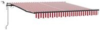 vidaXL Ausziehbare Markise Rot und Wei&szlig; 300 x 250 cm Polyester
