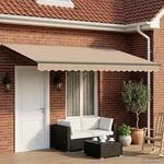 vidaXL Manuelle Gelenkarmmarkise mit LEDs Beige und Anthrazit 4 x 3 m