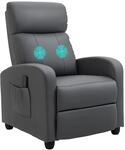 HOMCOM Fernsehsessel mit Liegefunktion, Relaxsessel mit Massagefunktion, Grau -...