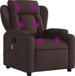vidaXL Massagesessel Dunkelbraun Stoff