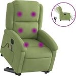 vidaXL Massagesessel mit Aufstehhilfe Elektrisch Hellgr&uuml;n Samt