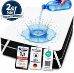 Komfortec 2er Set wasserdichter Matratzenschoner mit B&auml;ndern, 200x200 cm,