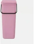Brabantia Sort & Go, 40 l, Rechteckig, Recycelbarer Kunststoff, Pink, Manuell,