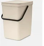 Brabantia Sort & Go, 25 l, Rechteckig, Recycelbarer Kunststoff, Beige, Manuell,