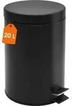 1.09 Metall Treteimer in schwarz - 20 Liter - M&uuml;lleimer mit Fu&szlig;pedal (20...