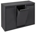 Relaxdays M&uuml;lleimer, 3 F&auml;cher, 3x10 l, aufklappbar, entnehmbare Inneneimer, Metall,