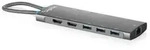 Digitus USB-C Docking Station, 11-Port, Universal, USB Typ-C, Grau - Grau