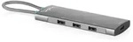 Digitus USB-C Docking Station, 8-Port, Universal, USB Typ-C, Grau - Grau