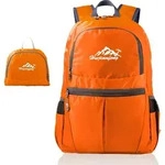 Intirilife Faltbarer Rucksack Ultraleicht in Orange - 36L Uni Wanderrucksack