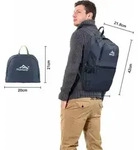 Intirilife Faltbarer Rucksack Ultraleicht in Dunkelblau - 36L Uni Wanderrucksack