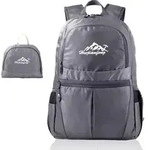 Intirilife Faltbarer Rucksack Ultraleicht in Grau - 36L Uni Wanderrucksack