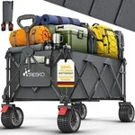 TRESKO&reg; Bollerwagen faltbar 300L mit Bremse Anthrazit | Handwagen klappbar...