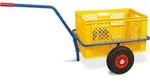 Handwagen mit Kunststoffkorb 600 x 400 x 320 mm / 63 Liter, gelb, Tragkraft 200...