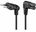 Goobay Anschlusskabel mit Eurostecker abgewinkelt, 0,5 m, schwarz, (2*0,75 mm2),