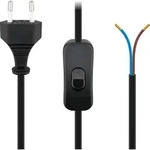 Goobay Euro Kabel zum Konfektionieren mit Schalter; 1,5 m, Schwarz, 2x