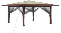 vidaXL Pavillon mit 4 Seitenw&auml;nden 4 x 4 m Creme und Braun