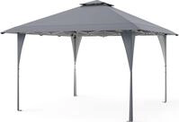 COSTWAY Pop Up Pavillon 4x4m, Gartenpavillon h&ouml;henverstellbar mit Doppeldach &