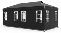 COSTWAY Pop up Pavillon 3x6m, Partyzelt h&ouml;henverstellbar mit 6 Seitenw&auml;nden &