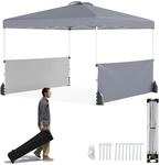 COSTWAY 300 x 300 cm Pop-up Pavillon mit 2 halben Seitenw&auml;nden,...