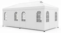 COSTWAY Pop up Pavillon 3x6m, Partyzelt h&ouml;henverstellbar mit 6 Seitenw&auml;nden &