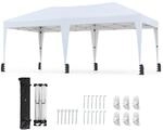 COSTWAY Pavillon 3x6m, Pop up Faltpavillon Wasserdicht mit Tragetasche, Rollen...