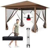 COSTWAY Pavillon 3,5x3,5m, Faltpavillon wasserdicht stabil, Pop up...