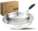 DIVORY Edelstahlpfanne 20cm &ndash; Ohne PTFE, unbeschichtete Pfanne aus Edelstahl,