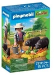 PLAYMOBIL Country Bauernhof Spielzeug Bauer mit H&auml;ngebauchschwein 72171