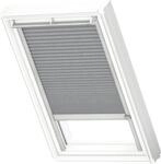 VELUX Dachfenster Plissee blickdicht grau mit grauem Alu-Rahmen solarbetrieben...