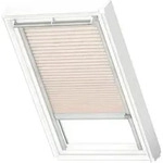 VELUX Dachfenster Plissee blickdicht leinen mit grauem Alu-Rahmen...