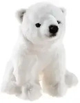 Kuscheltier Eisb&auml;r sitzend, wei&szlig;, 22 cm, Pl&uuml;sch-Polyester - Wei&szlig;