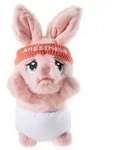 Kuscheltier Angsthase stehend 22 cm rosa Pl&uuml;schhase - Rosa