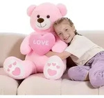 Riesen Teddyb&auml;r 90cm Rosa mit Herz "I Love You" Pl&uuml;schtier Kuscheltier - Rosa