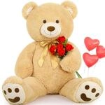 Riesen Teddyb&auml;r 120cm XXL Kuscheltier Apricot weich Pl&uuml;schb&auml;r Geschenk