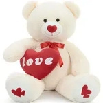 Riesen Teddyb&auml;r 130cm mit Herz "I Love You" Ivory Pl&uuml;schtier XXL Kuscheltier