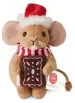 Teddy Hermann Kuscheltier Weihnachtsmaus mit Lebkuchen braun 11 cm