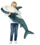 XXL Hai Kuscheltier 100cm Blau Pl&uuml;schtier Stofftier Kinderzimmer Deko - Blau