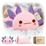 Pl&uuml;schtier Axolotl 33CM Lila Ohren Kuschelkissen f&uuml;r Kinder