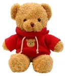 Teddyb&auml;r mit Kapuze Pl&uuml;schtier Kuscheltier Rot 50cm
