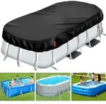 Vniyors Poolabdeckung Rechteckig Uv-Schutz 265x175cm Schwarz - Schwarz