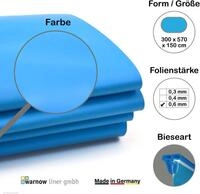 Premium Poolfolie f&uuml;r Ovalpool, 570 cm x 300 cm x 150 cm, St&auml;rke: 0,6 mm,...