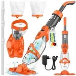 tillvex Poolsauger Orange/Anthrazit mit Akku & Teleskopstange + Ersatzfilter...