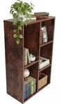 Relaxdays B&uuml;cherregal, 5 F&auml;cher, HBT 80 x 50 x 24 cm, Vintage Holzoptik, B&uuml;cher,