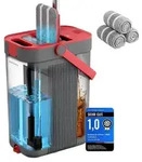 SONGMICS Wischmopp-Set mit Eimer, Bodenwischer, 3 Mikrofaserbez&uuml;ge &ndash; Grau + Rot
