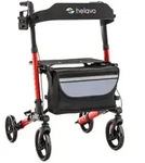 Helavo Leichtgewicht Rollator aus Aluminium faltbar mit Sitz f&uuml;r Senioren, Rot...