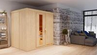 Karibu Sauna Innensauna Bodin Fronteinstieg ohne Zubeh&ouml;r 210x165x202 cm mit